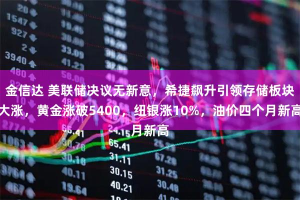 金信达 美联储决议无新意,希捷飙升引领存储板块大涨,黄金涨破5400,纽银涨10%,油价四个月新高