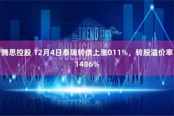 腾思控股 12月4日泰瑞转债上涨011%,转股溢价率1486%